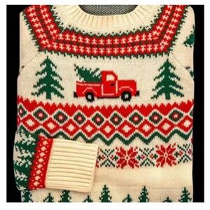 Festive Red Truck Sweater
